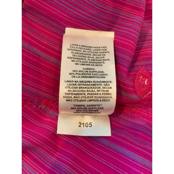 Mountain Hardwear Pink Striped Gorpcore Hiking Shirt Sz 10 - Image 8