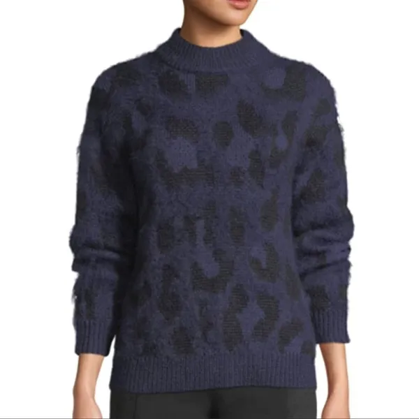 Kate Spade Leopard Print Alpaca Wool Blend Sweater Size Small - Image 4