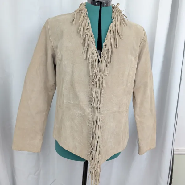 Dialogue Ladies' Vintage Suede Fringed Jacket Small - Image 6