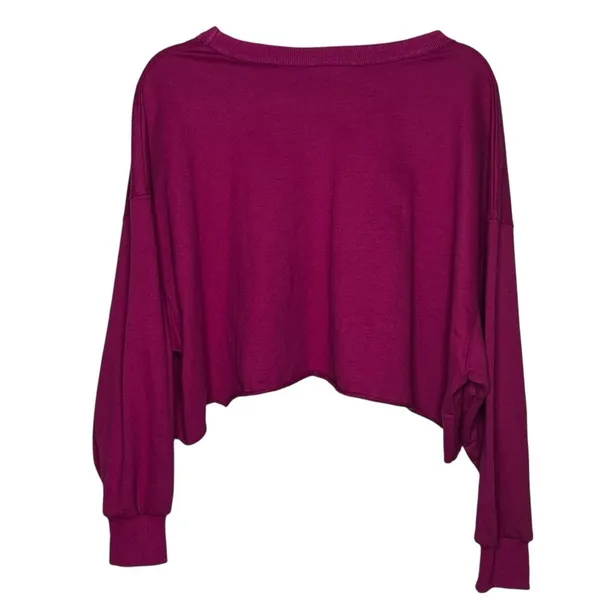 Peach Love California Rodeo Fringe Western Cropped Sweatshirt Pink Pullover M - Image 4