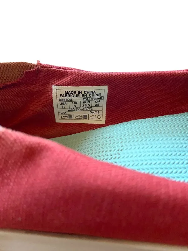 Reef Rose Flat Loafers Pink/Orange Size 8 Beach Summer Arch Support Comfy Casual - Image 9