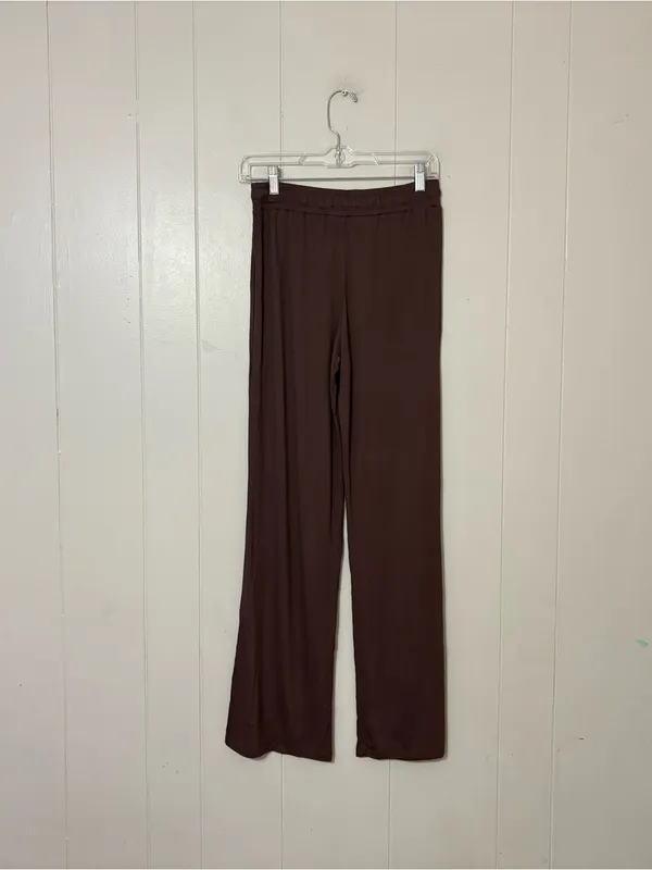 Nuuds Women’s Coffee Brown Lounge Pajama Pants Wide Leg Size XS - Image 6