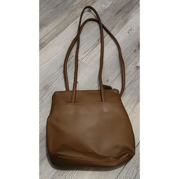 FOSSIL Women's Genuine Classic Leather Top Zip‎ Tote Shoulder Bag Camel Brown - Image 2