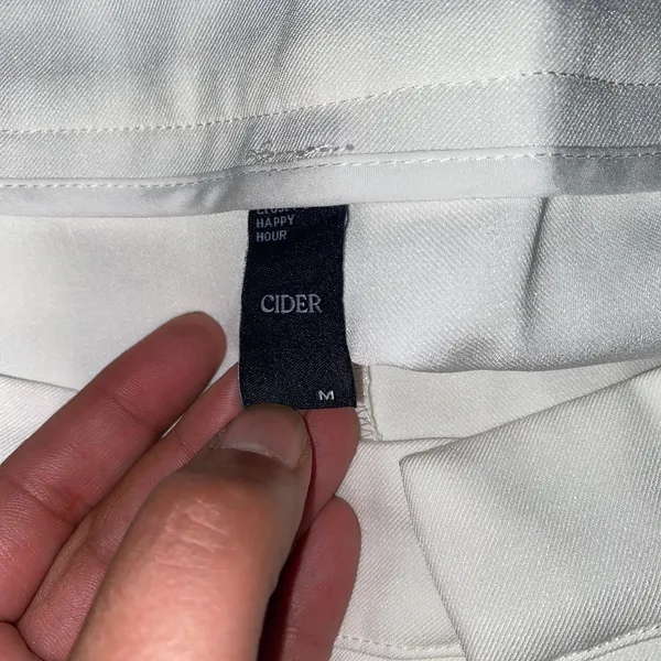 Cider White wide Leg Pleated Trouser dress Pants Women's Size Medium - Image 6