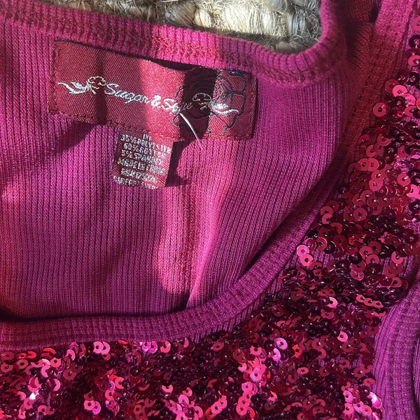 Sugar & Spice Vintage Pink Sequenced Tank Size Medium - Image 7