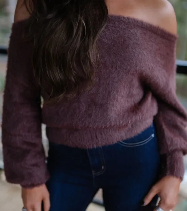These Three Boutique Asymmetrical sweater brown - Image 3