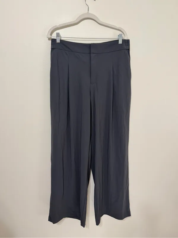 Athleta Pinnacle High Rise Trouser Size 14 Wide Leg Gray Pants Stretch - Image 2