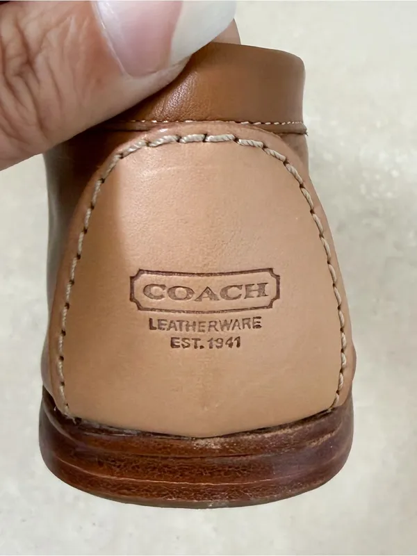 Coach Shari Nappa Camel Natural Tan Vacchetta Leather Slip On Penny Loafer 7.5 B - Image 13
