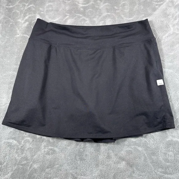 Vuori Womens Large Volley Skirt Black Athletic Tennis Pickleball Skort Pleated - Image 3