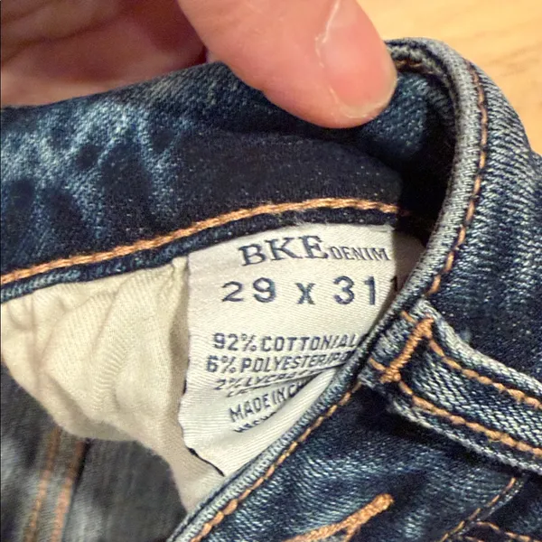 BKE Distressed slim fit‎ high rise super Flare Jeans in Blue 29 - Image 5