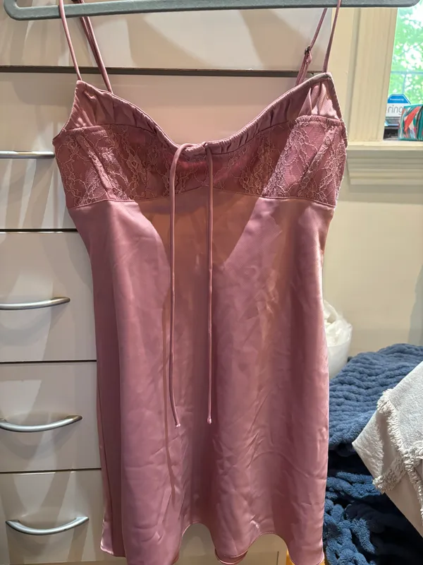 Pink Lace Slip Dress - Image 3