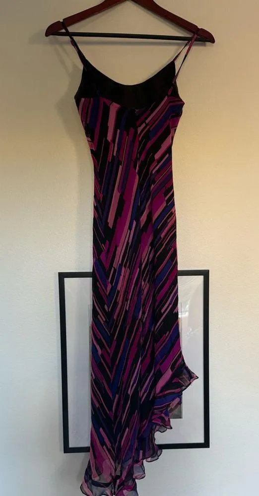 Betsey Johnson silk Y2K vintage Asymmetrical Dress in Pink and Purple - Image 2
