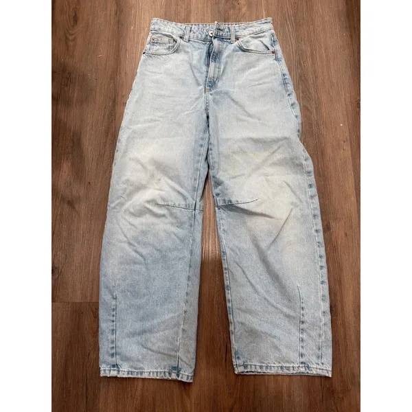 ZARA Wide Leg Light Wash Denim Jeans Womens EUR 34 USA 2‎ - Image 2