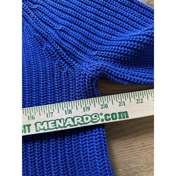 Lauren Ralph Lauren Women’s Large‎ Knit Cotton Crewneck Sweater Blue Office City - Image 5