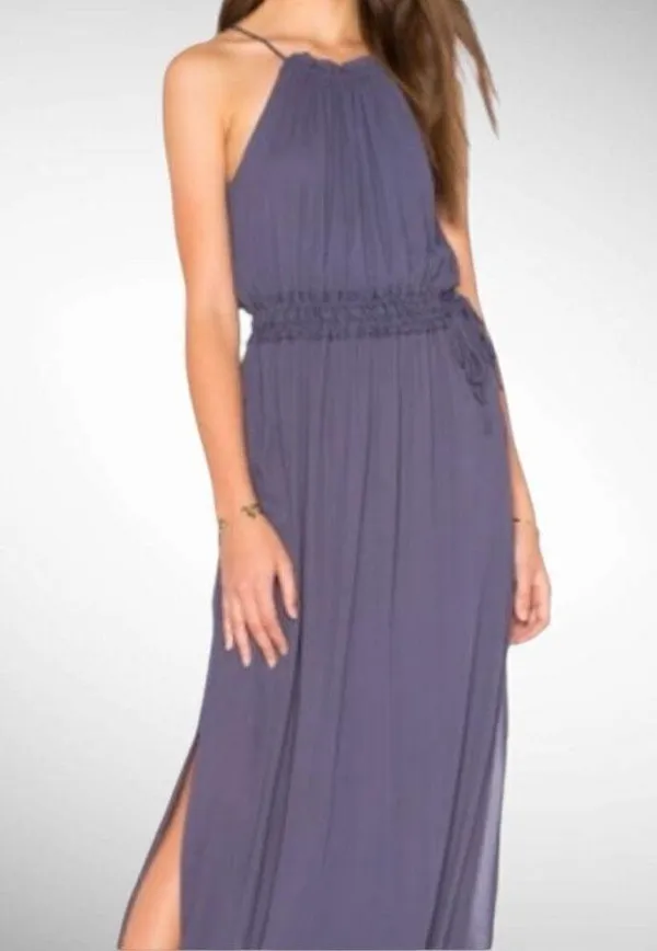 Revolve Krisa Los Angeles Halter Maxi Dress in Blue/Grey Size S - Image 2