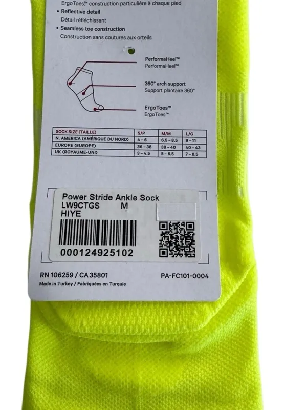 Lululemon Power Stride Ankle Sock Highlight Yellow Medium - Image 7