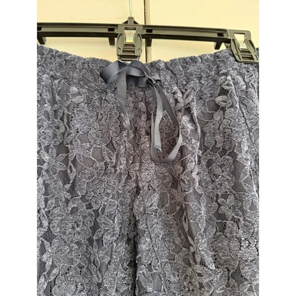 Aerie Navy Blue Floral Lace Mini Skirt Elastic Waist Ribbon L NWT 0703-1834 Boho - Image 3