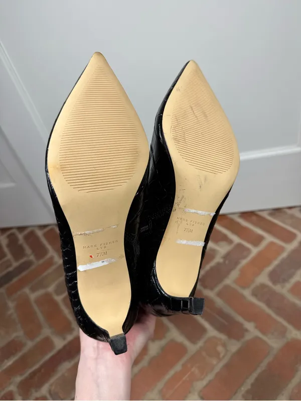 MARC FISHER Quinnie 2 Boots Size 7.5 Tall Low Stiletto Pointed Toe fun sexy - Image 2