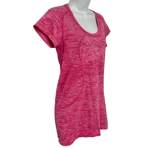 Lululemon Heathered Jewelled Magenta Pink Run Swiftly Short Sleeve Shirt size M - Image 2