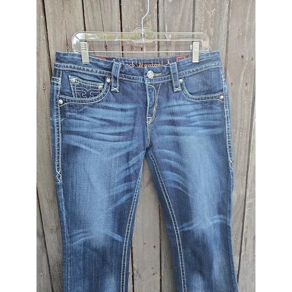 Rock Revival camila Boot Cut Jeans Women's 30 Distressed Embroidered - Image 2