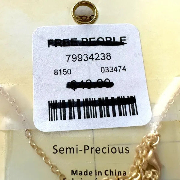 Free People Postcard Necklace Press On Patch Set 14k Gold Plated NWT Dainty - Image 6