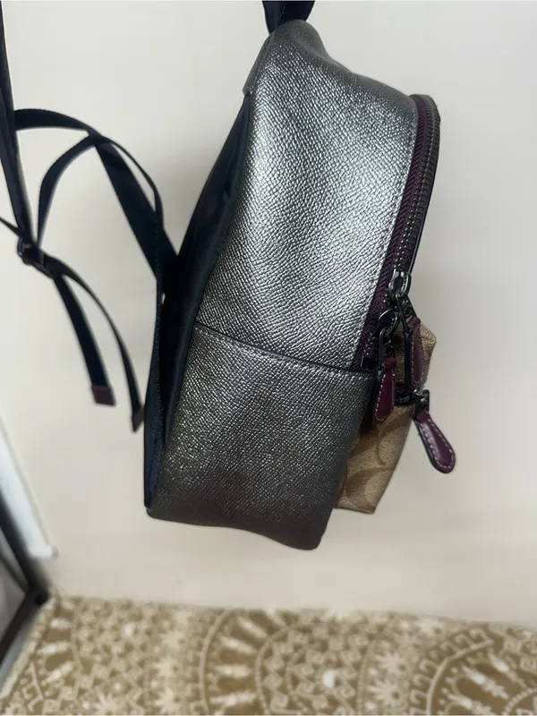 Coach Shooting start Brown Signature Canvas Leather Mini Backpack - Image 8