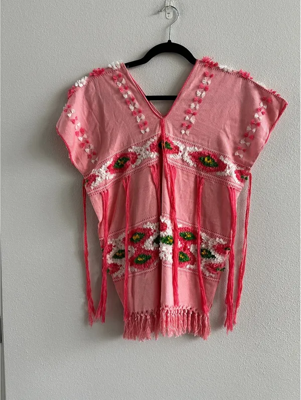 Mexican Huipil Pink Shirt - Image 6