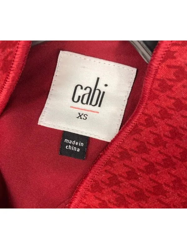 -Cabi Celebration Jacket Women’s Size XS Red Houndstooth Print Academia #3546 - Image 7