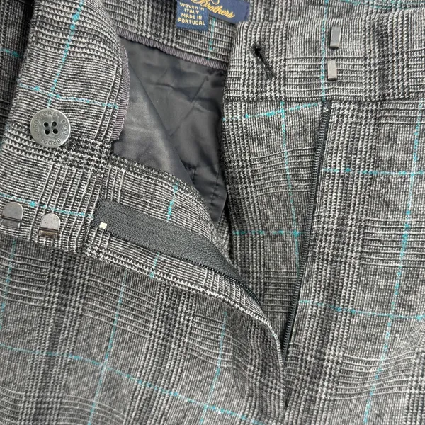 Brooks Brothers dress pants women's 14 wool cashmere glen plaid straight gray - Image 6