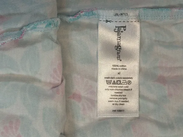 PajamaGram Floral Cotton Pajama Set Aqua Pink Women’s XL - Image 11