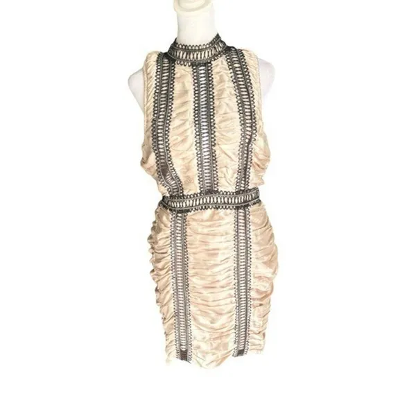 ASOS - NWT Satin Ruched High Neck Mini Dress Sz 6 - Image 5