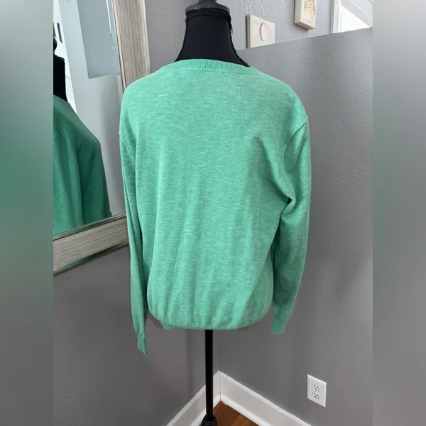 J. Crew Green Pullover Crewneck Preppy Casual Sweater Size Medium. - Image 4