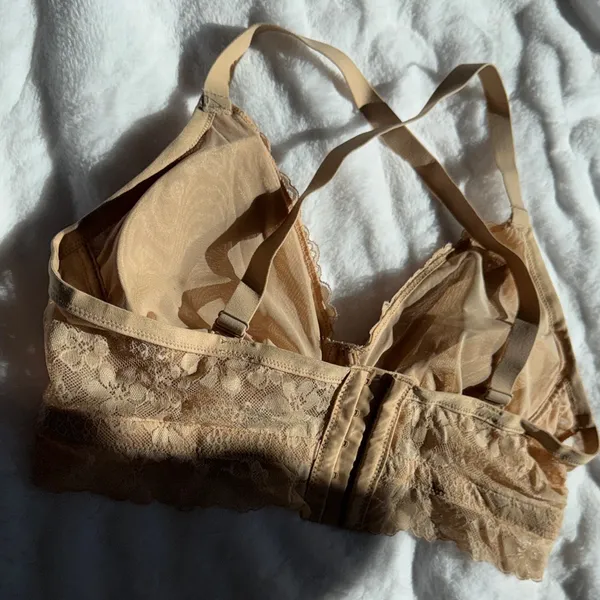 No Boundaries Lace Bralette Nude Light Support Wire Free XL NWOT - Image 6