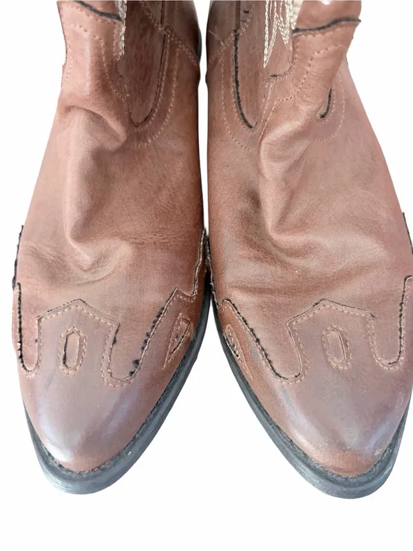 Coconuts by Matisse Bandera Faux Leather Brown Cowboy Western Boots size 8.5 - Image 4