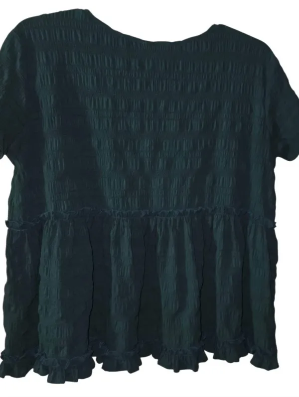Entro Short Sleeve Hunter Green Blouse Size Medium - Image 2