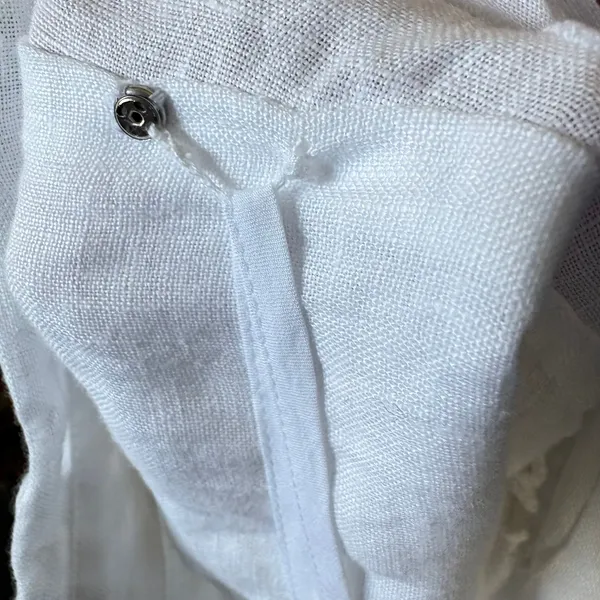 J.Crew Collection White Linen‎ Eyelet Embroidered Button Down Shirt Camisole 6 - Image 3
