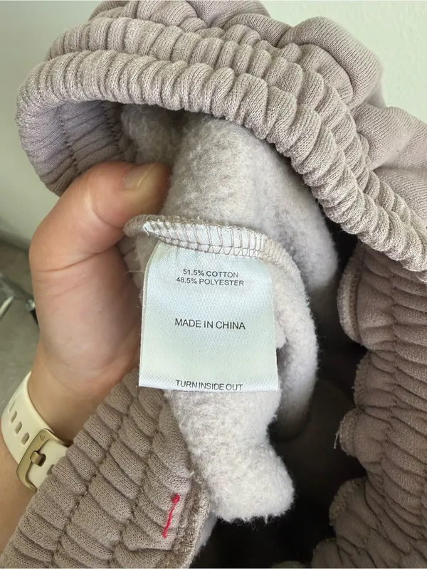 White Fox Offstage Sweatpants Moon Taupe Oversized Joggers XS Pockets Logo - Image 7