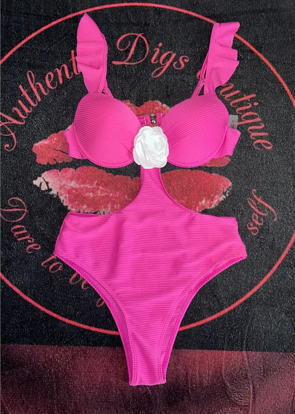 Pink cut-out swimsuit - Image 3