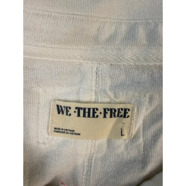 We The Free Free People White Sleeveless Polo Boxy Relaxed Knit Top Large 684 - Image 4