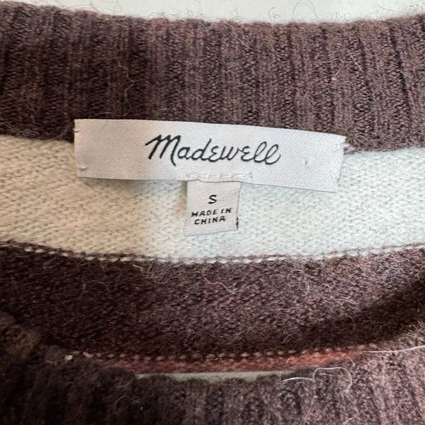 Madewell‎ Striped Payton Pullover Sweater in Coziest Yarn Size S Wool Alpaca - Image 6