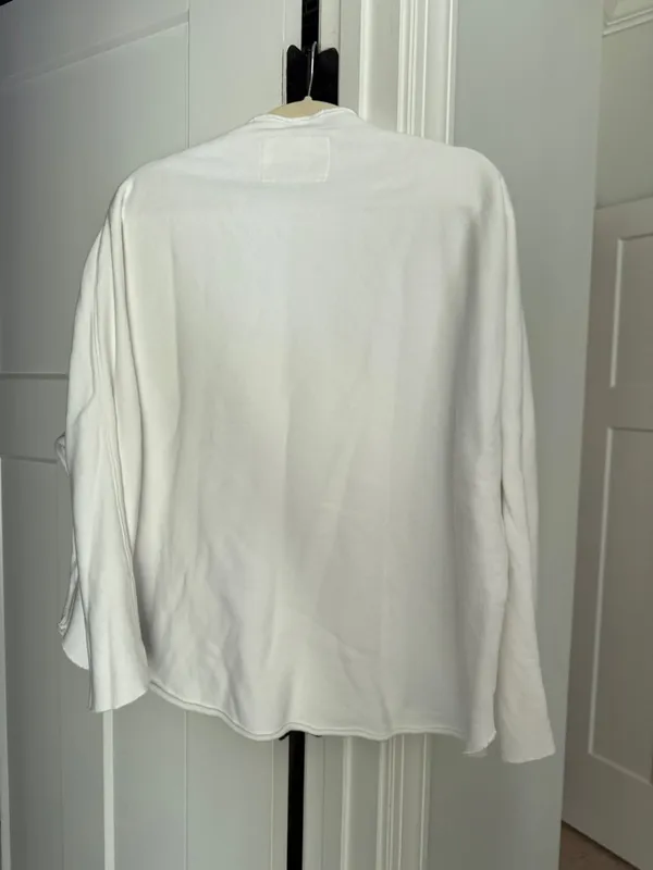 Frank & Eileen Effie‎ Funnel Neck Capelet Sweatshirt White triple fleece - Image 5