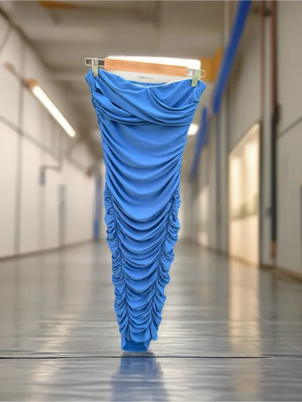 Hello Molly Strapless ALL THE CURVES MIDI DRESS In Blue - Image 2