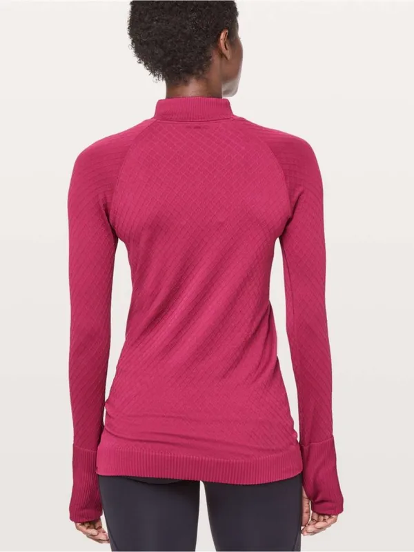 Lululemon Rest Less 1/2 Zip Star Ruby Long Sleeve Top - Image 3