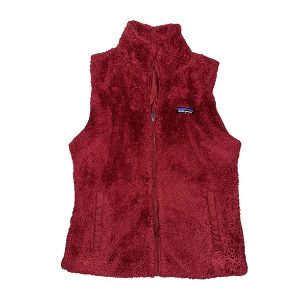 Patagonia Women's Los Gatos Vest Sherpa fluffy maroon fall large super soft - Image 2