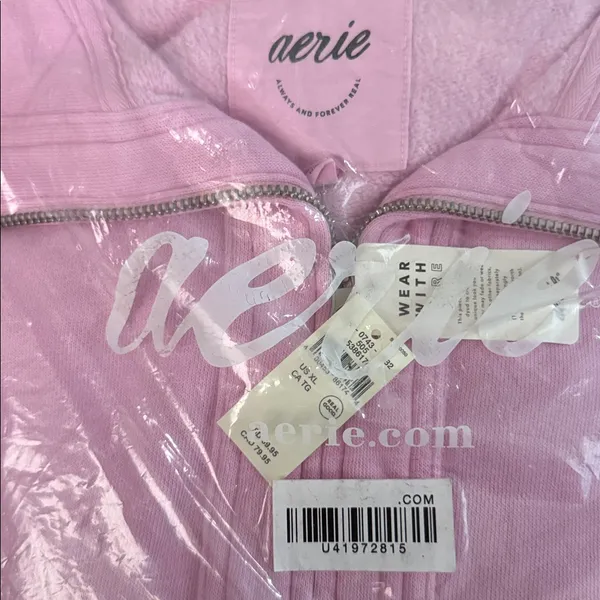 Aerie Pink Oh Zip! Sweatshirt NWT Size XL - Image 7