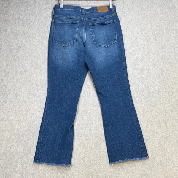J.Crew Billie‎ Demi Boot Crop Jeans Womens 27 Medium Wash Raw Hem Minimalist - Image 2