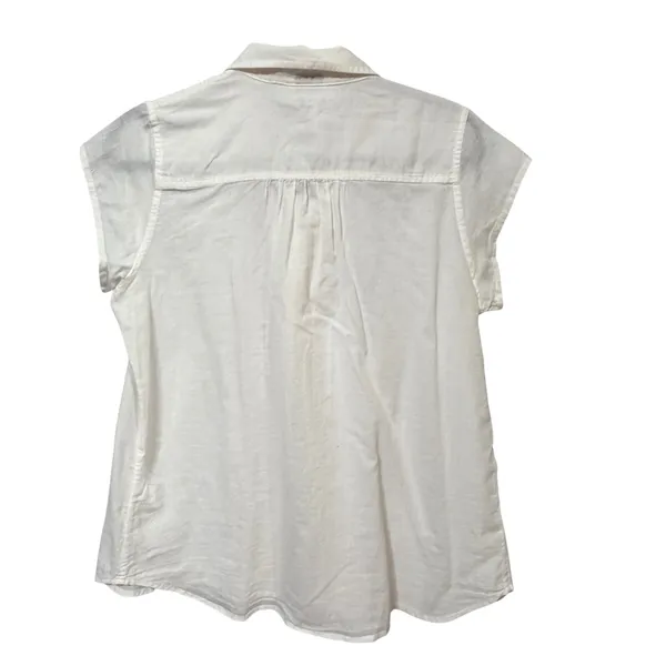 Patagonia‎ White Organic Cotton Hemp Short Sleeve Button Down Shirt 54340 Size 6 - Image 3