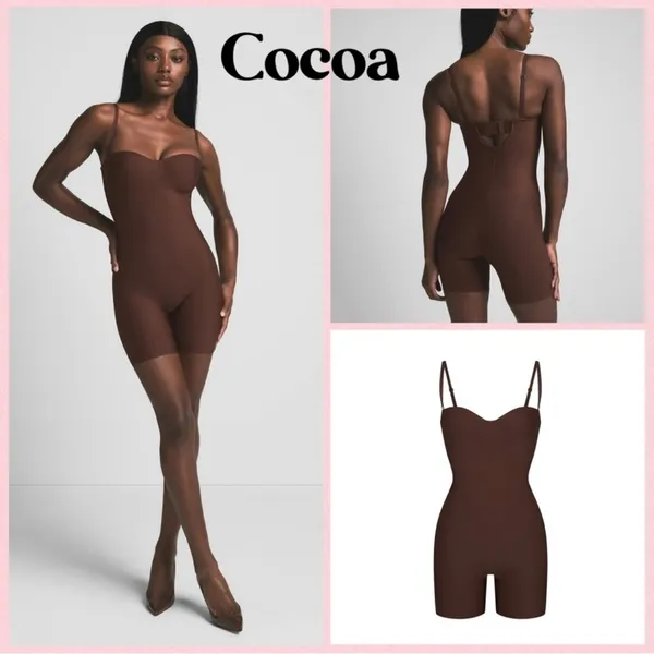 Skims CORE SCULPT UNDERWIRE MID THIGH BODYSUIT Cocoa Small COCOA (#B13) - Image 2