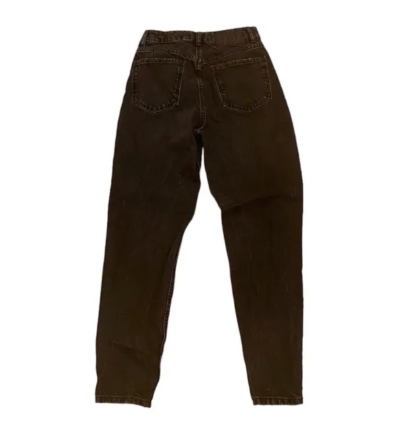 Zara High Waisted Mom Jeans Black Ripped Knee Grunge 90s Punk 4 - Image 5
