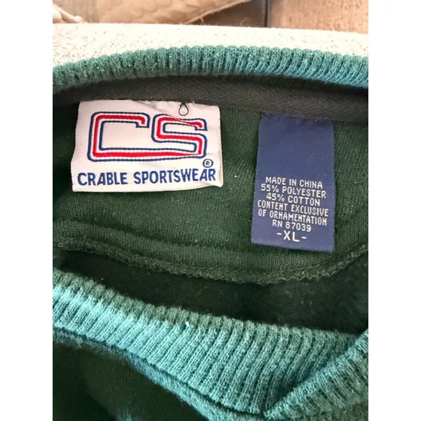 Miami Hurricanes 90s Crable Sportswear Crewneck Sweatshirt XL Green Y2K - Image 5